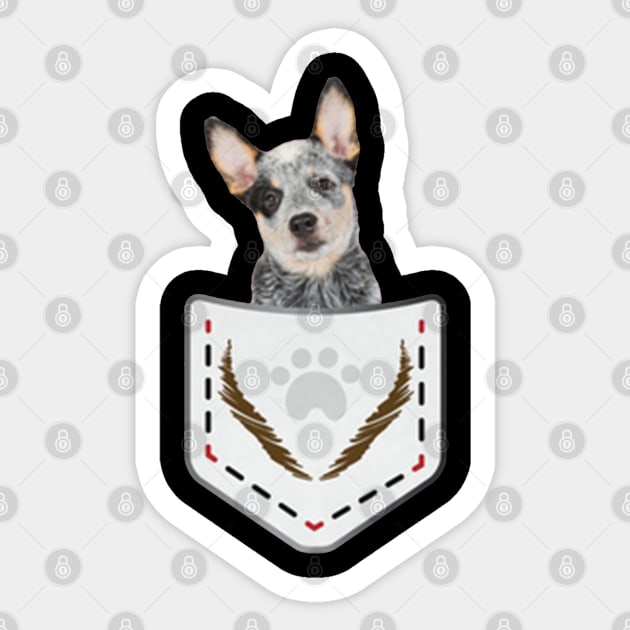 Cute Blue Heeler In Pocket Sticker by QUYNH SOCIU